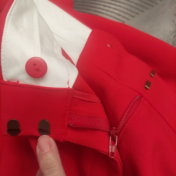 NEW LOFT 10 Marisa Cropped Straight Leg Pants In Tomato Red - Picture 13 of 14